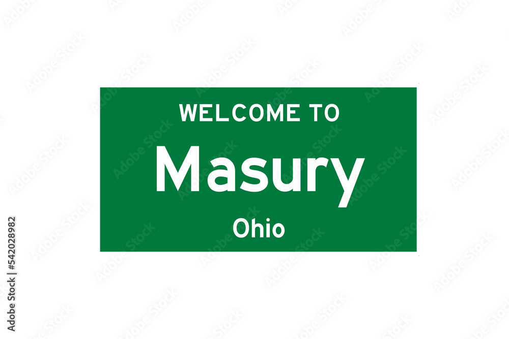 Masury, Ohio, USA. City limit sign on transparent background. Masury, Ohio, USA. City limit sign on transparent background.