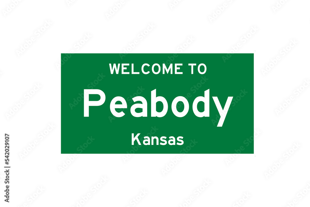 Peabody, Kansas, USA. City limit sign on transparent background. Peabody, Kansas, USA. City limit sign on transparent background.