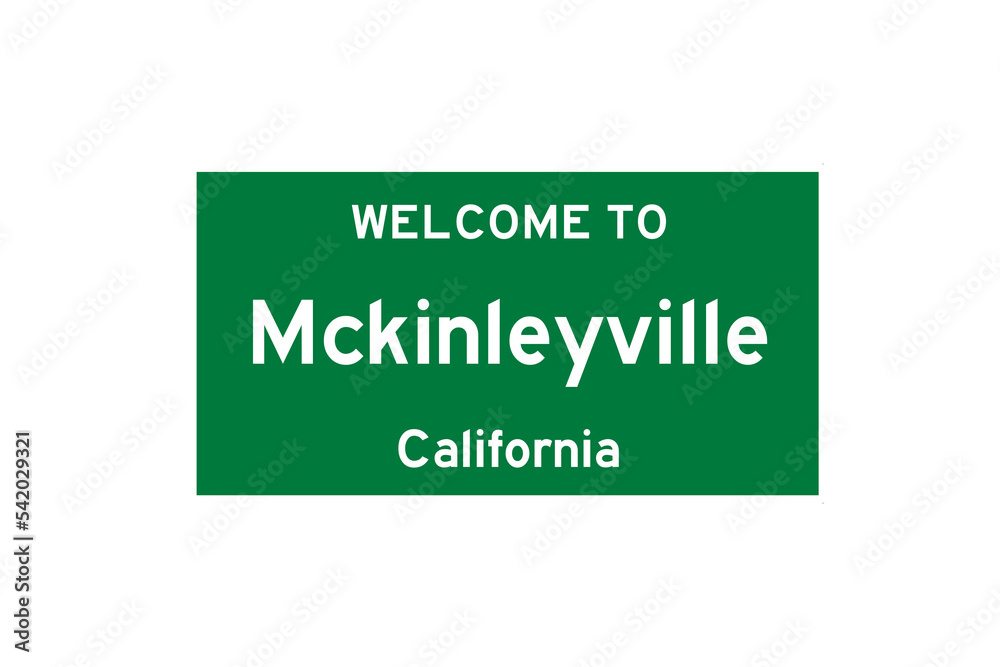 Mckinleyville, California, USA. City limit sign on transparent background. Mckinleyville, California, USA. City limit sign on transparent background.