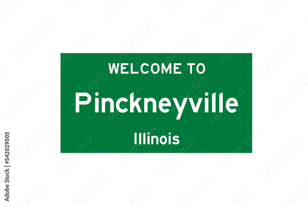 Pinckneyville, Illinois, USA. City limit sign on transparent background. Pinckneyville, Illinois, USA. City limit sign on transparent background.
