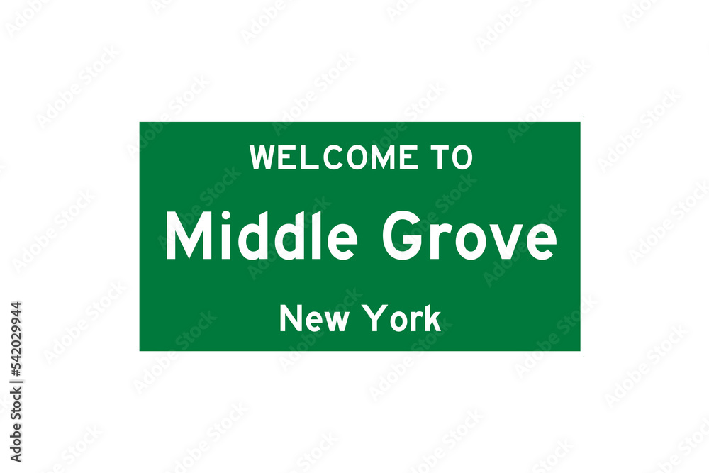 Middle Grove, New York, USA. City limit sign on transparent background. Middle Grove, New York, USA. City limit sign on transparent background.