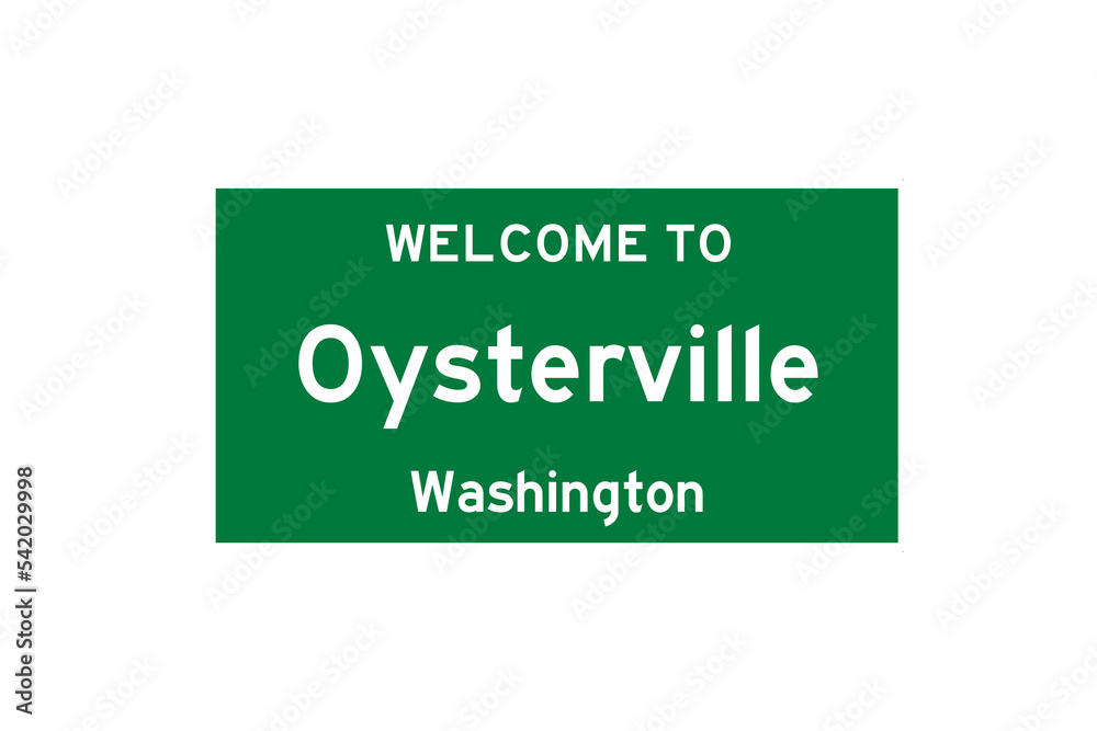 Oysterville, Washington, USA. City limit sign on transparent background. Oysterville, Washington, USA. City limit sign on transparent background.