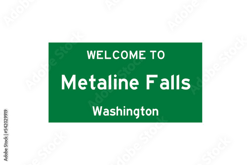 Metaline Falls, Washington, USA. City limit sign on transparent background.  photo