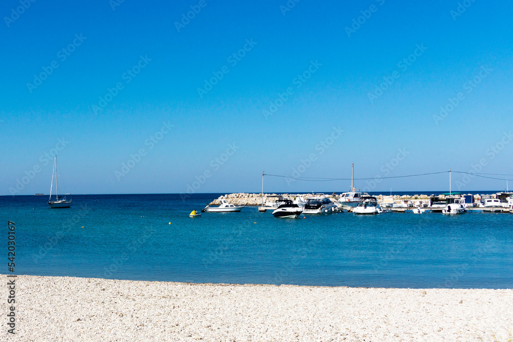 Fototapeta premium Dog beach with view on the Adriatic Sea from Istria, Croatia