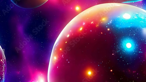 Illustration of space orbs background