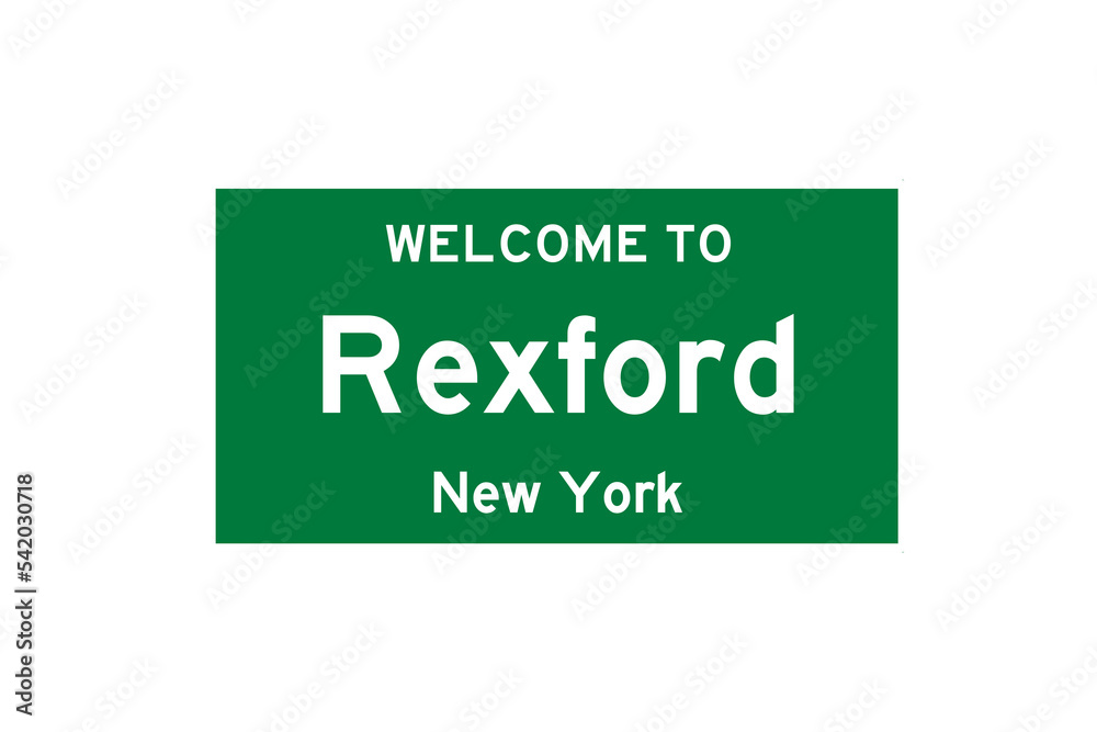 Rexford, New York, USA. City limit sign on transparent background. Rexford, New York, USA. City limit sign on transparent background.