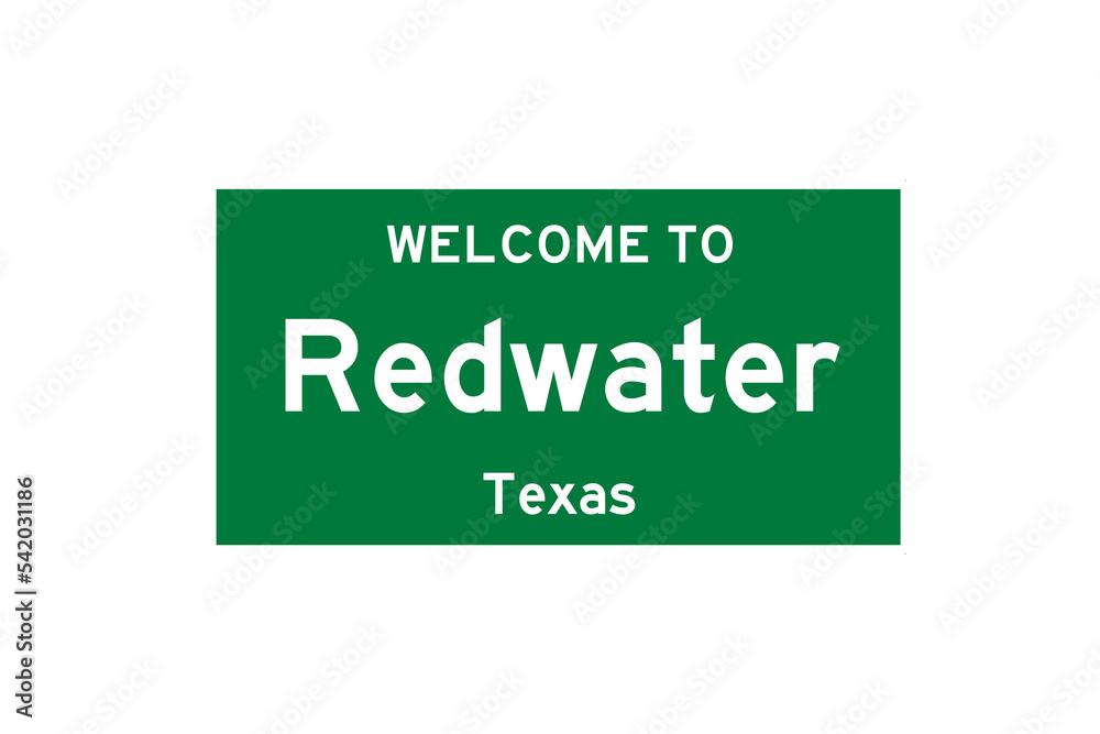 Redwater, Texas, USA. City limit sign on transparent background. Redwater, Texas, USA. City limit sign on transparent background.