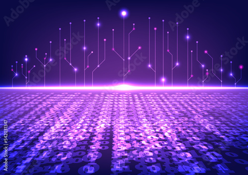 abstract background hi tech board binary code eps10