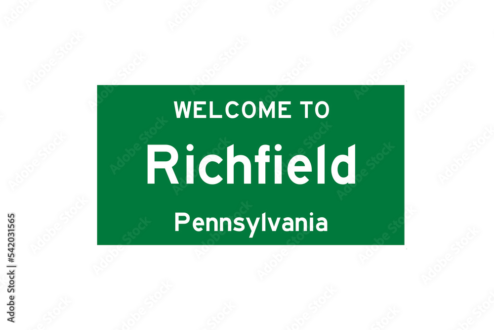 Richfield, Pennsylvania, USA. City limit sign on transparent background. Richfield, Pennsylvania, USA. City limit sign on transparent background.