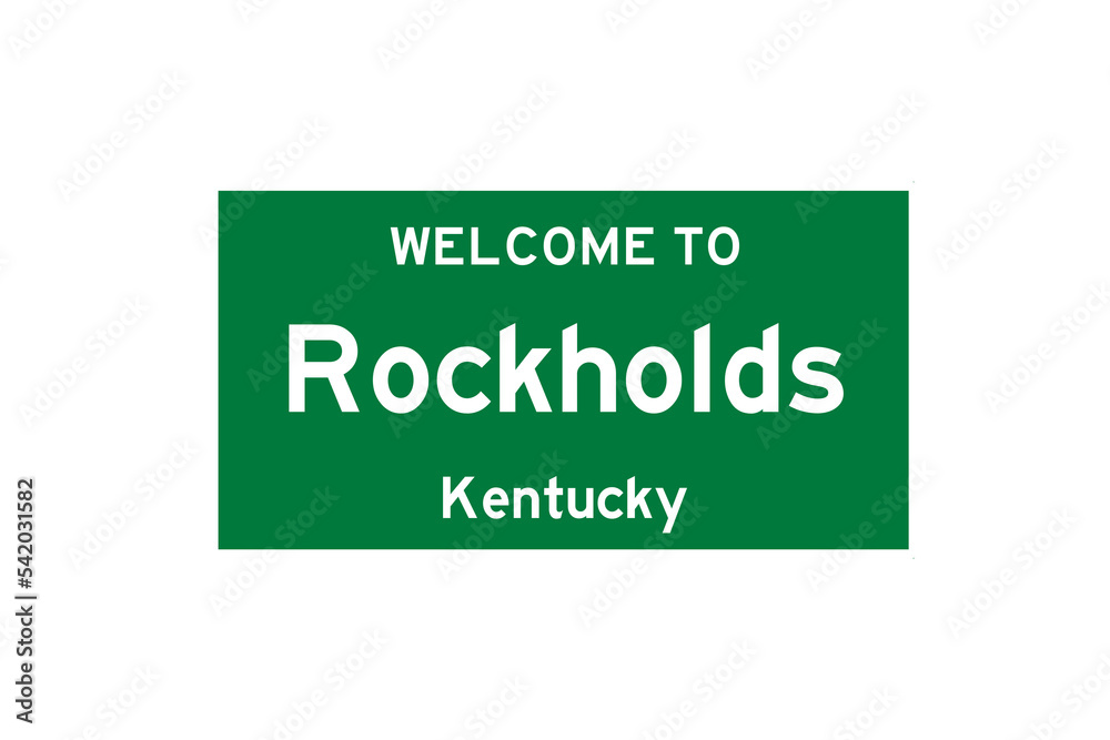Rockholds, Kentucky, USA. City limit sign on transparent background. Rockholds, Kentucky, USA. City limit sign on transparent background.