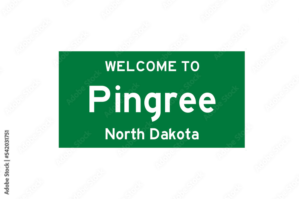 Pingree, North Dakota, USA. City limit sign on transparent background. Pingree, North Dakota, USA. City limit sign on transparent background.