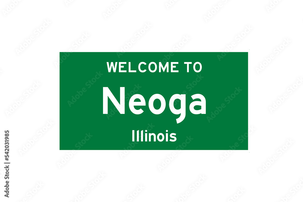 Neoga, Illinois, USA. City limit sign on transparent background. Neoga, Illinois, USA. City limit sign on transparent background.