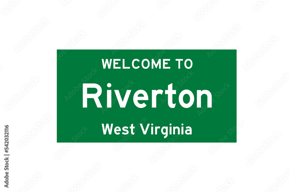 Riverton, West Virginia, USA. City limit sign on transparent background. Riverton, West Virginia, USA. City limit sign on transparent background.