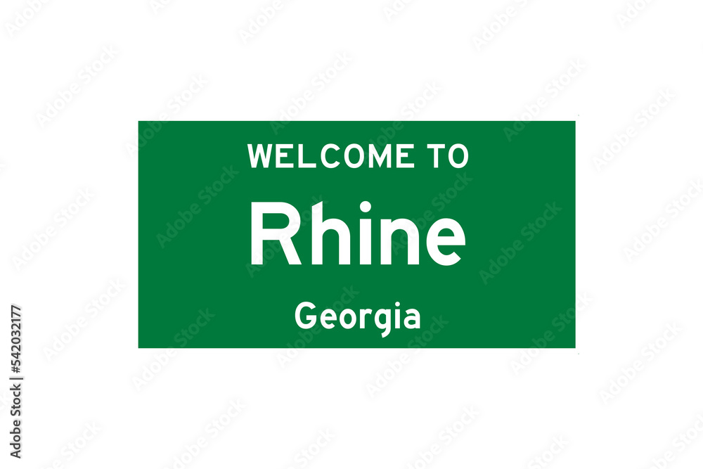 Rhine, Georgia, USA. City limit sign on transparent background. Rhine, Georgia, USA. City limit sign on transparent background.