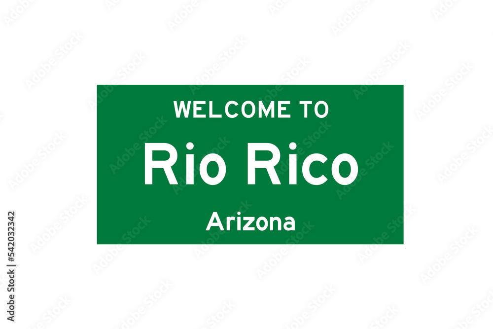 Rio Rico, Arizona, USA. City limit sign on transparent background. Rio Rico, Arizona, USA. City limit sign on transparent background.