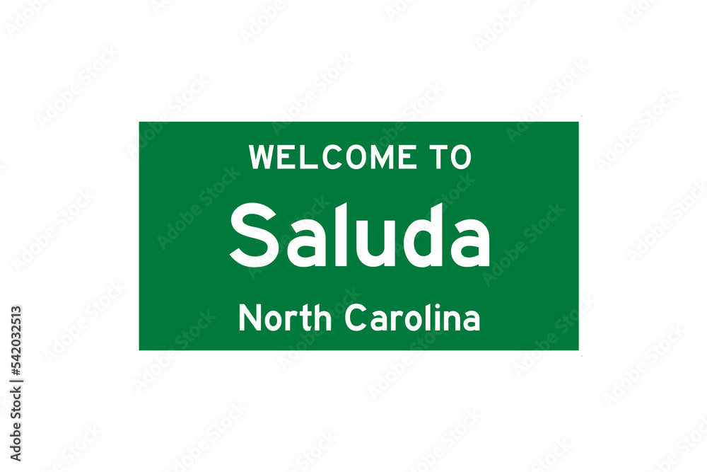 Saluda, North Carolina, USA. City limit sign on transparent background. Saluda, North Carolina, USA. City limit sign on transparent background.