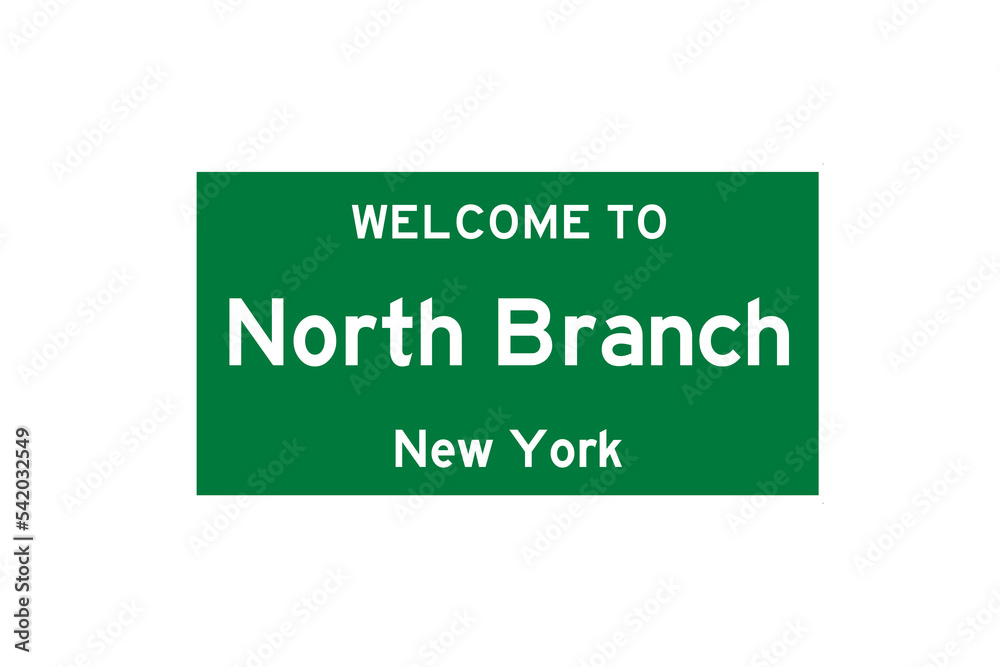North Branch, New York, USA. City limit sign on transparent background. North Branch, New York, USA. City limit sign on transparent background.