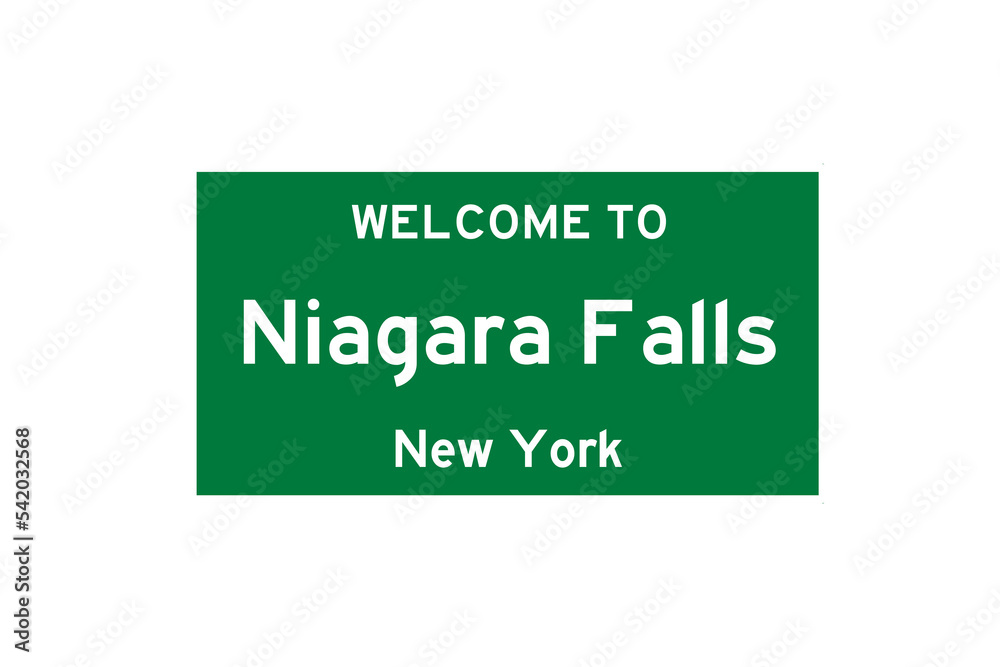 Niagara Falls, New York, USA. City limit sign on transparent background. Niagara Falls, New York, USA. City limit sign on transparent background.