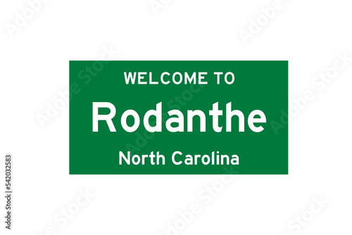 Rodanthe, North Carolina, USA. City limit sign on transparent background.  photo