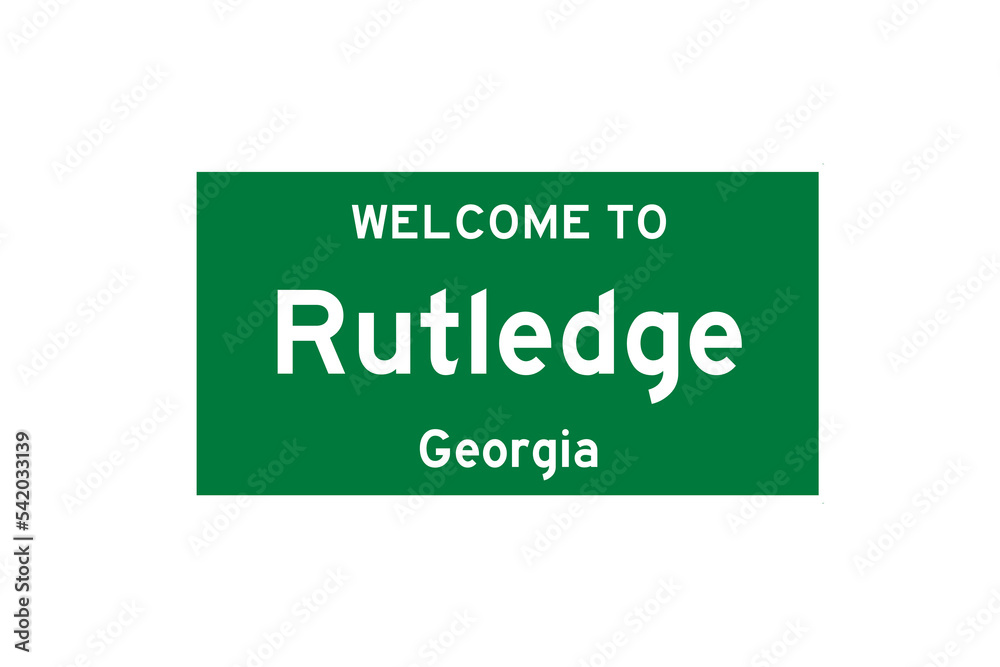 Rutledge, Georgia, USA. City limit sign on transparent background. Rutledge, Georgia, USA. City limit sign on transparent background.