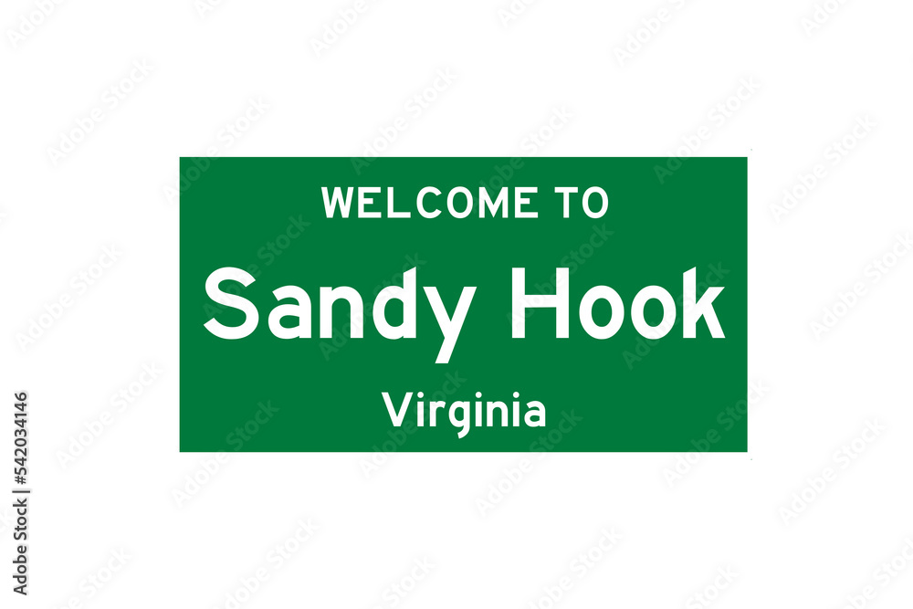 Sandy Hook, Virginia, USA. City limit sign on transparent background. Sandy Hook, Virginia, USA. City limit sign on transparent background.