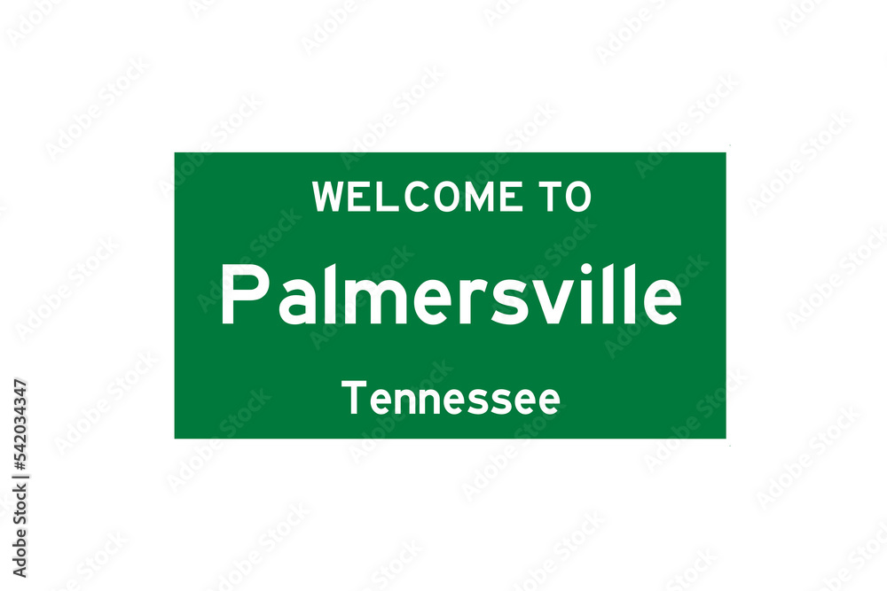 Palmersville, Tennessee, USA. City limit sign on transparent background. Palmersville, Tennessee, USA. City limit sign on transparent background.