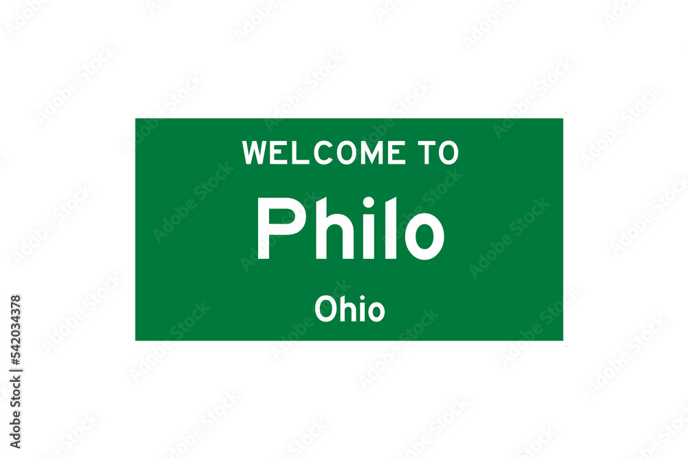 Philo, Ohio, USA. City limit sign on transparent background. Philo, Ohio, USA. City limit sign on transparent background.