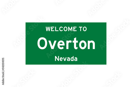 Obraz na płótnie Overton, Nevada, USA. City limit sign on transparent background. w salonie