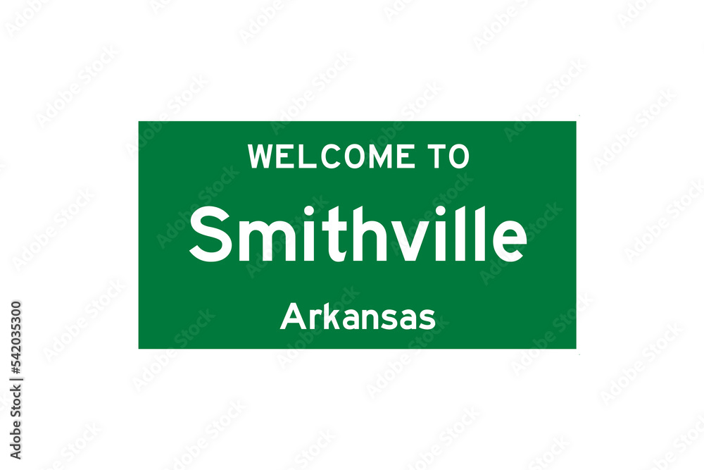 Smithville, Arkansas, USA. City limit sign on transparent background. Smithville, Arkansas, USA. City limit sign on transparent background.