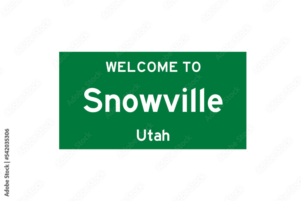 Snowville, Utah, USA. City limit sign on transparent background. Snowville, Utah, USA. City limit sign on transparent background.