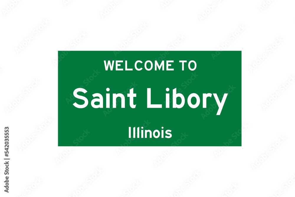 Saint Libory, Illinois, USA. City limit sign on transparent background. Saint Libory, Illinois, USA. City limit sign on transparent background.