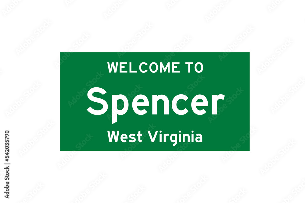Spencer, West Virginia, USA. City limit sign on transparent background. Spencer, West Virginia, USA. City limit sign on transparent background.