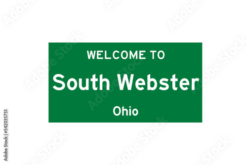 South Webster, Ohio, USA. City limit sign on transparent background.  photo