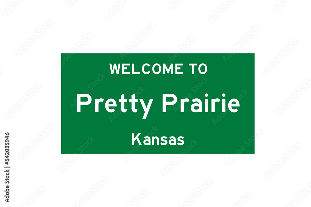 Pretty Prairie, Kansas, USA. City limit sign on transparent background. Pretty Prairie, Kansas, USA. City limit sign on transparent background.