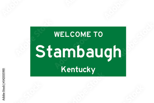 Stambaugh, Kentucky, USA. City limit sign on transparent background. 