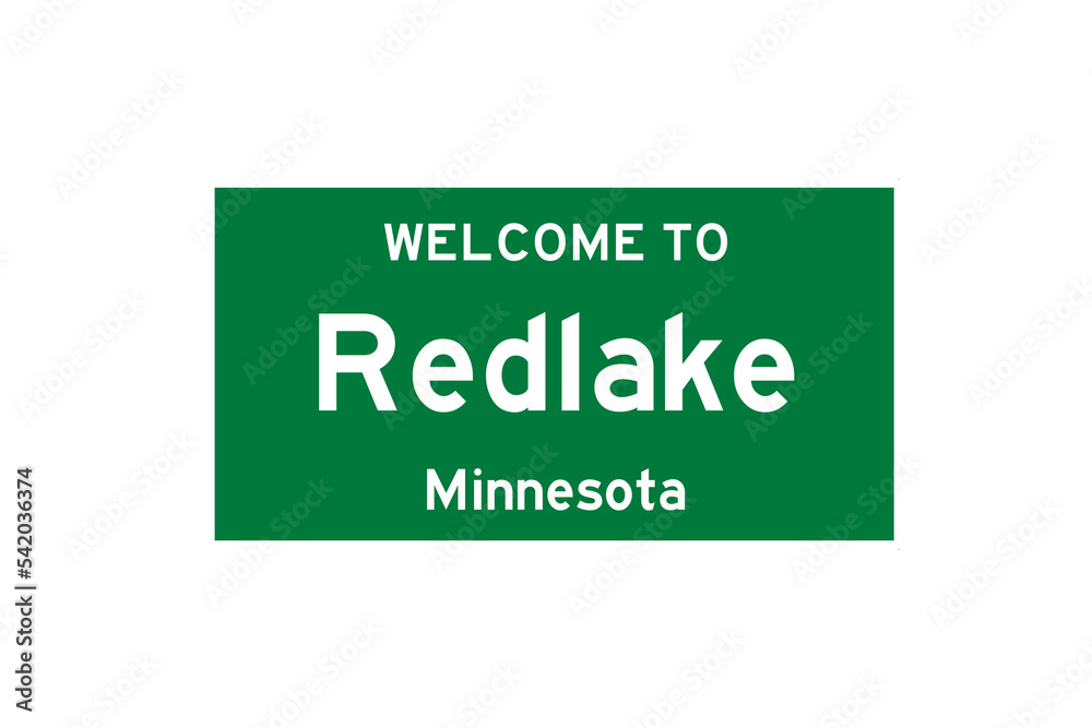Redlake, Minnesota, USA. City limit sign on transparent background. Redlake, Minnesota, USA. City limit sign on transparent background.