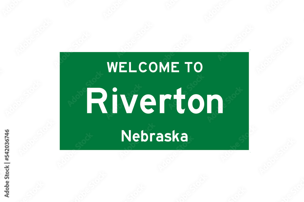 Riverton, Nebraska, USA. City limit sign on transparent background. Riverton, Nebraska, USA. City limit sign on transparent background.