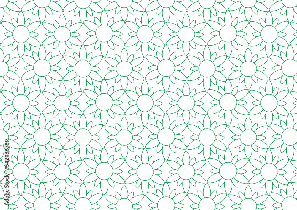 Flower petal or leaves geometric pattern vector background. Repeating tile texture of this line on oval shape with gradient effect. Pattern is clean usable for wallpaper, fabric, printing. 