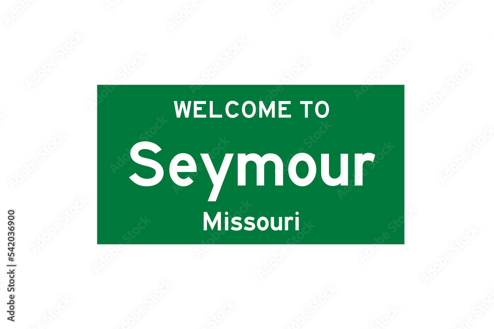 Seymour, Missouri, USA. City limit sign on transparent background. Seymour, Missouri, USA. City limit sign on transparent background.