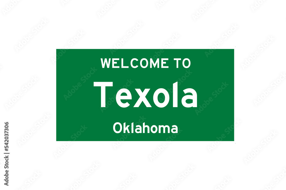 Texola, Oklahoma, USA. City limit sign on transparent background. Texola, Oklahoma, USA. City limit sign on transparent background.