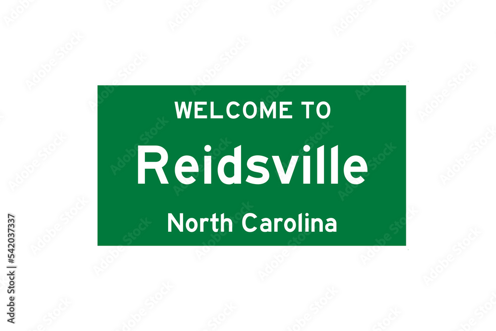 Reidsville, North Carolina, USA. City limit sign on transparent background. Reidsville, North Carolina, USA. City limit sign on transparent background.