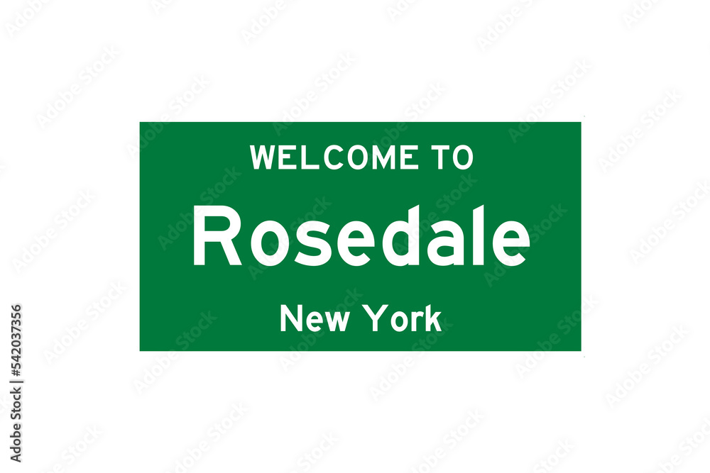 Rosedale, New York, USA. City limit sign on transparent background. Rosedale, New York, USA. City limit sign on transparent background.