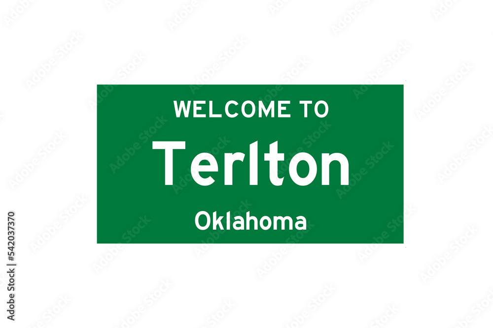 Terlton, Oklahoma, USA. City limit sign on transparent background. Terlton, Oklahoma, USA. City limit sign on transparent background.
