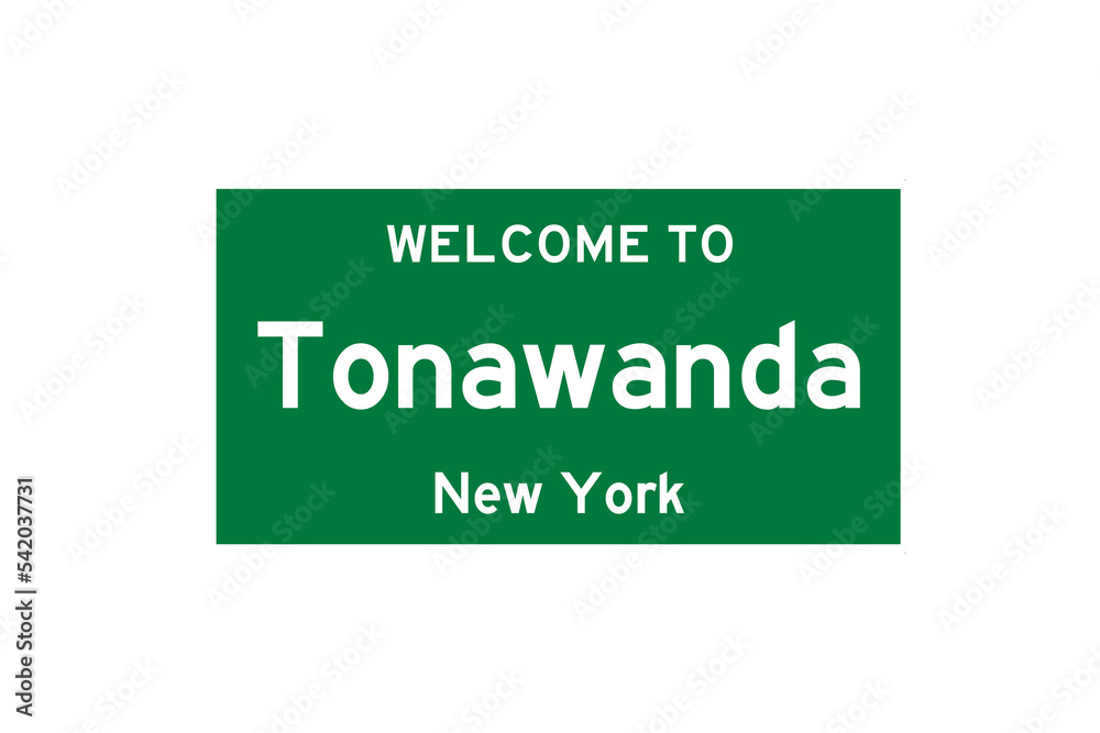 Tonawanda, New York, USA. City limit sign on transparent background. Tonawanda, New York, USA. City limit sign on transparent background.
