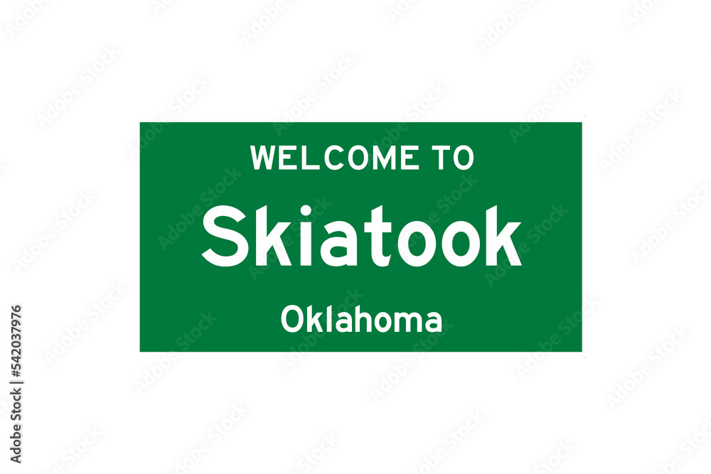 Skiatook, Oklahoma, USA. City limit sign on transparent background. StockIllustration Adobe Stock