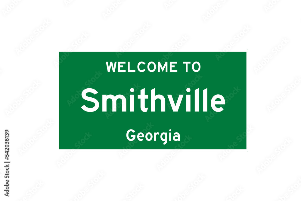 Smithville, Georgia, USA. City limit sign on transparent background. 