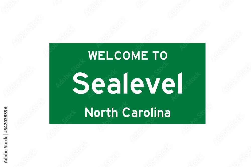 Sealevel, North Carolina, USA. City limit sign on transparent background. Sealevel, North Carolina, USA. City limit sign on transparent background.