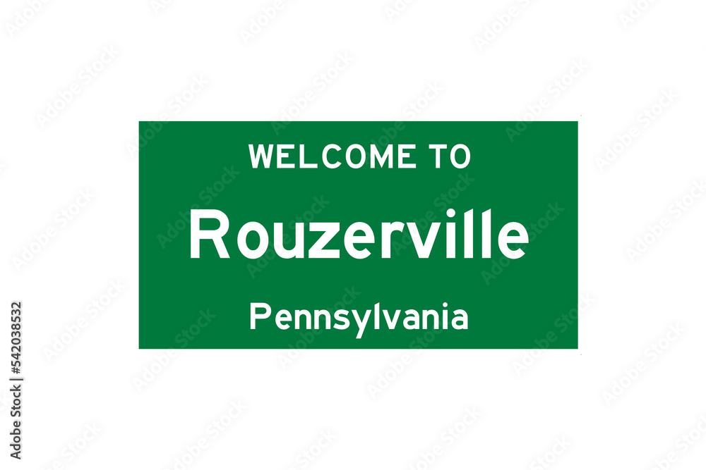 Rouzerville, Pennsylvania, USA. City limit sign on transparent background. Rouzerville, Pennsylvania, USA. City limit sign on transparent background.