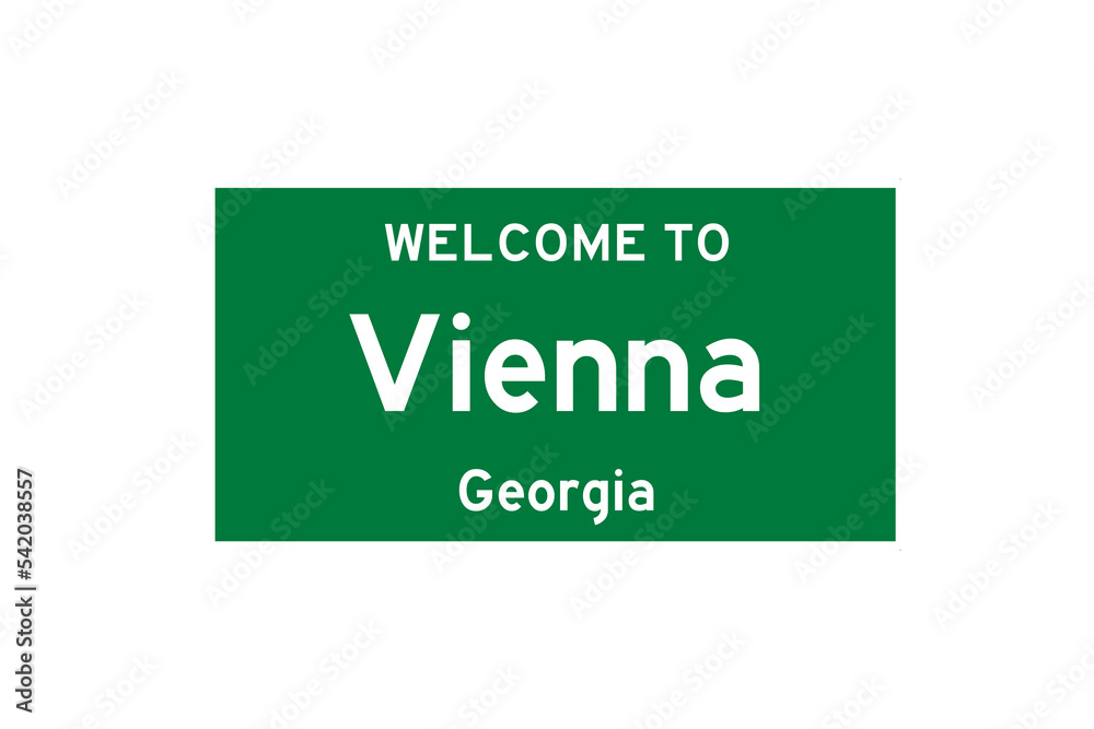 Vienna, Georgia, USA. City limit sign on transparent background. Vienna, Georgia, USA. City limit sign on transparent background.