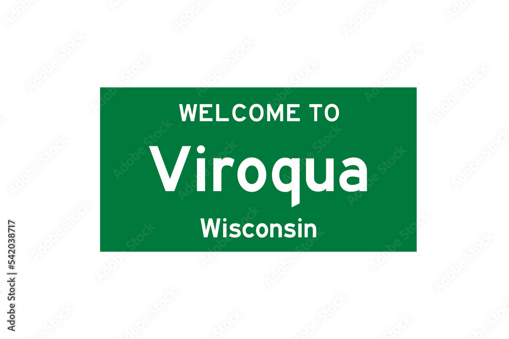Viroqua, Wisconsin, USA. City limit sign on transparent background. Viroqua, Wisconsin, USA. City limit sign on transparent background.